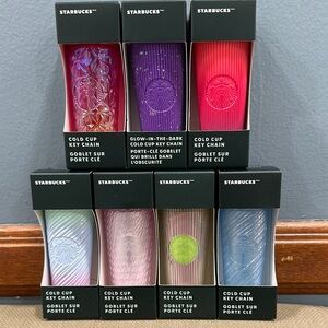 Starbucks Cold Cup Key Chains Set, bundle of 7